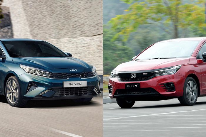 kia k3 honda city rs 2022 muaxegiatot vn - So sánh chi tiết KIA K3 1.6 Luxury và Honda City RS: Sedan Hàn có “ngon” hơn xe Nhật?